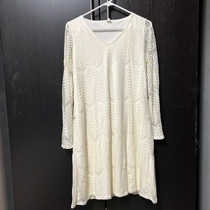 Pink Blush Maternity Chevron Dress - White - Medium